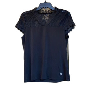 Adrienne Vittadini black short sleeve top